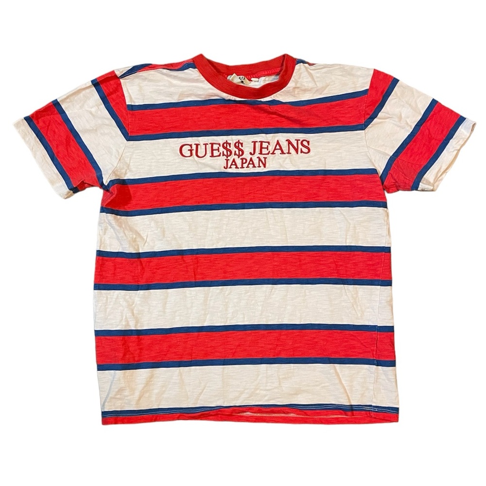 Men Guess Jeans Japan x ASAP Rocky Exclusive White Red Blue Stripe Shirt